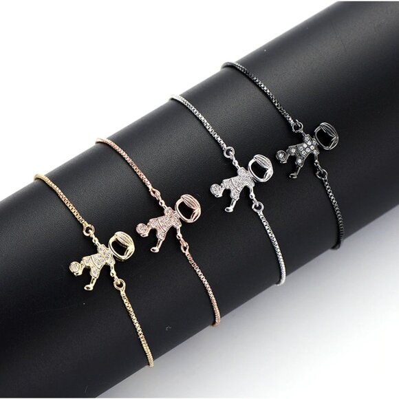 Bracelet for Soccer Mom Silver Thin Adjustable Cubic Zirconia - Picture 4 of 4